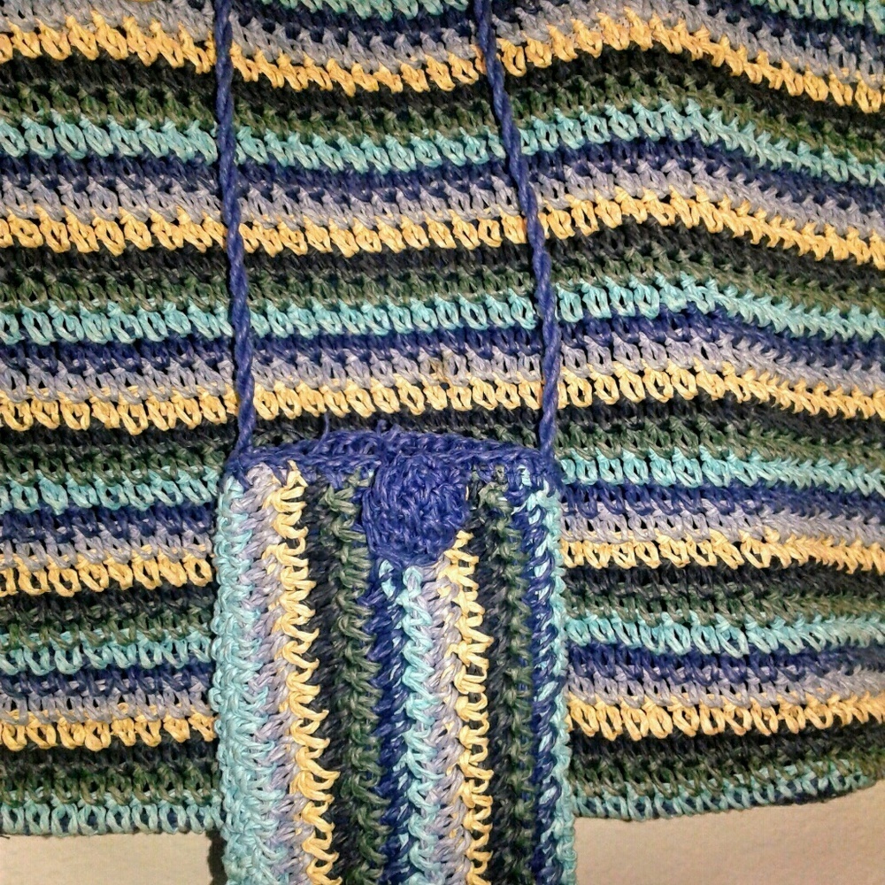 Tote Style Bag with mini bag -in Multi Shades of Blue- NEW - Picture 4 of 9